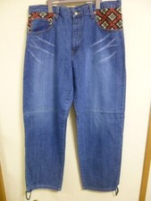 Pantalones de mezclilla para hombre Juvenile Delinquent azul envejecido talla 40 Japón sin usar