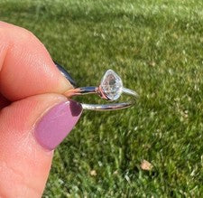 Anillo Herkimer Natural Diamante Crudo Plata de Ley 925 Hecho a Mano Joyería Para Regalo