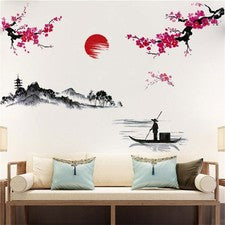 Pegatinas de pared para el hogar lisas decoración de boda estilo chino PVC autoadhesivas
