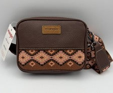 Bolso Bandolera Wrangler Cartera Estampado Azteca Marrón! ¡Nuevo con etiquetas! WG205-118-CF