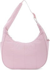 Bolso de Hombro LUI SUI Pequeño Puffer Media Luna Rosa Acolchado Hobo