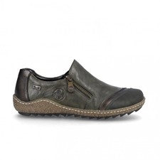 Rieker L7571-54 | Liv | Cuero verde | Zapatos informales para mujer