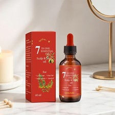 Aceite esencial 7 en 1 aceite para cuero cabelludo y cabello para cabello más grueso y más largo hombres mujeres