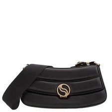 Bolso de Hombro Stella McCartney S-Wave Logo Placa Acolchado 7B0025 WP0110-1000