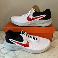 Nike Revolution 7 Blanco Rojo Fuego Negro Tenis Zapatos Para Hombres 9 FB2207-102 NUEVO