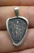 Colgante de plata esterlina genuina ángel de la guarda sólido con sello 925 hecho a mano