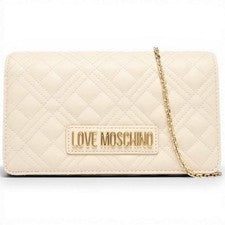 Moda Love Moschino Bolso Acolchado Mujer Marfil En Sintético