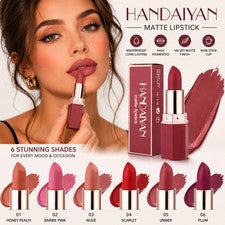 Lápiz labial de larga duración impermeable terciopelo mate lápiz labial rico pigmento color maquillaje