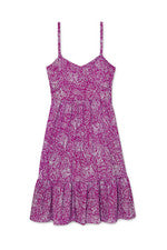 PEP - Vestido midi estampado sin mangas para mujer - Grande - Púrpura magenta