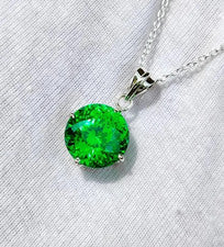 Colgante de plata 925 esmeralda verde natural de 23 quilates con certificación GIE piedra preciosa de corte redondo