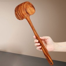 Utensilios de cocina de madera de acacia natural: espátula resistente para cocina-