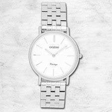 Oozoo Metal Reloj de Mujer Análogo Cuarzo Pulsera Plata Vintage Series UOC20405