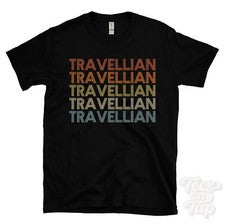 CAMISETA ESTILO RETRO VIAJERO REPETIDO para hombre y mujer novedad genial nombre regalo