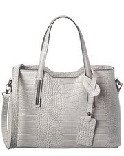 Bolso de mano italiano de cuero para mujer