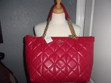 BOLSO DE MANO COACH MUJER CADENA AVA EN CUERO ACOLCHADO F36661 Rojo NUEVO PRECIO DE VENTA SUGERIDO POR EL FABRICANTE $49