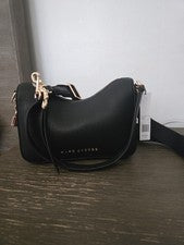 Nuevo bolso de mano de cuero negro granulado con bandolera Marc Jacobs para mujer