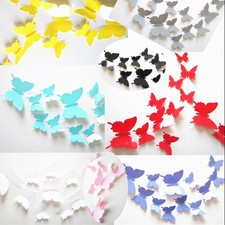 12 calcomanías de pared 3D arte mariposa pegatinas hogar hágalo usted mismo niños decoración habitación Reino Unido