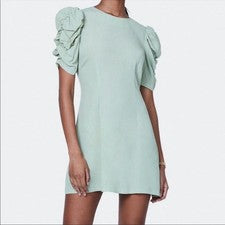 Mini Vestido Billie the Label Helena Para Mujer Talla 2 Verde Salvia Nuevo Con Etiquetas