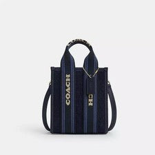 Mini Bolso de Mano Coach Smith CCL74 Denim Oscuro Multi Denim NUEVO