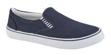 Dek Hombres Mujeres Entrenadores de Lona Sin Cordones Azul Marino Deportivos Cómodos Zapatos de Lona Talla 4-13