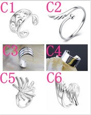 30 estilos al por mayor joyería de moda 925 plata esterlina mujeres/hombres anillos regalo TAMAÑO