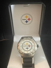 Reloj de cuarzo Game Time Pittsburgh Steelers NFL con caja correa de goma 40 mm - Nuevo