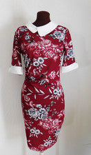 Vestido Floral Retro Oxiuly Moda Lateral Ruche Para Mujer Talla M Nuevo Con Etiqueta