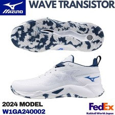 Zapatos de Baloncesto MIZUNO WAVE TRANSISTOR Blanco/Azul W1GA240002 UNISEX NUEVOS