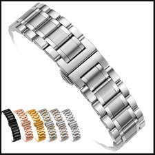 Correa de eslabones de acero inoxidable atemporal correa de repuesto correa de reloj 18, 20, 22 mm NUEVO