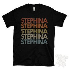 CAMISETA ESTILO RETRO REPETIDA STEPHINA Hombre y Mujer Novedad Genial Nombre Regalo