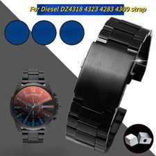 Correa de reloj de acero inoxidable de 26 mm para Diesel DZ4318 4323 4283 mecanismo de pulsera...