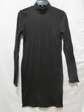 Mini vestido acanalado manga larga Fashion Nova para mujer - negro - talla L