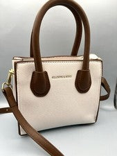 Lindo Bolso Bandolera Belleborg & Moxiu Mujer Cuero Blanco y Marrón