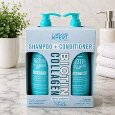 Champú y acondicionador hidratante de raíz profunda de biotina y colágeno SJ Hair Care 32 oz