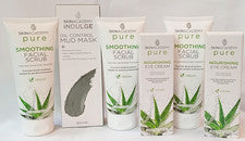 ABOXOV® 6 x SKIN ACADEMY EXFOLIANTE FACIAL PURO Y INDULGE Y CREMA PARA OJOS Y MÁSCARA DE BARRO