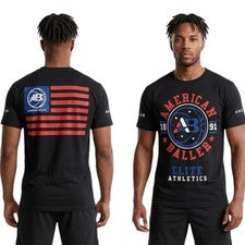$40 AMERICAN FIGHTER BALLER Negro EE. UU. BANDERA Camiseta Atlética Baloncesto Gráfico