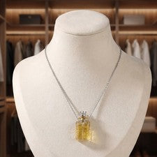 Collar Botella Perfume Vidrio 3ml | Botella Difusora de Aceite Esencial con Corona