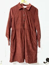 Vestido para mujer Nine West con bolsillos laterales de algodón suave grande henna quemada nuevo con etiquetas
