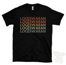 CAMISETA LOGESWARAN ESTILO RETRO REPETIDO para hombre y mujer novedad genial nombre regalo