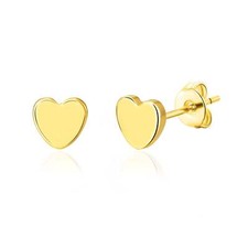 Aretes enchapados en oro de 18k en forma de corazón