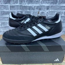 Adidas Equipo Mundial Negro Blanco Césped Zapatos de Fútbol Cuero 019228 Hombres Talla 7 Nuevos