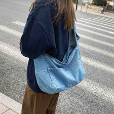 Bolso Bandolera Pequeño de Denim para Mujer Bolsos de Hombro Cartera de Jean Damas Bolso de Mano Viaje
