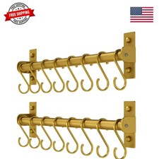 Soporte para utensilios de cocina, estante para olla y sartén montado en la pared, riel de cocina con...