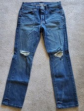 Pantalones de mezclilla Sonoma ajustados para hombre 32 x 30” azul lavado oscuro desgastados elásticos ¡NUNCA USADOS!!