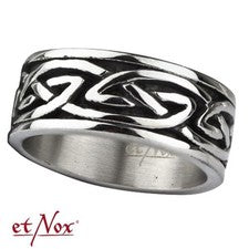 Anillo de nudo celta vikingo celta acero inoxidable anillo de amistad tribal sin fin