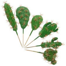 6 Piezas Adorno de Cactus Realista Decoración para Hogar Adorno de Estatuilla Artificial