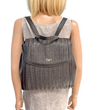 Bolso Mochila DUNE LONDON Negro Imitación Cuero Tejido Frontal