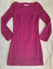 Vestido de encaje para mujer Laundry By Design rosa panameña hasta la rodilla nuevo sin etiquetas talla 2