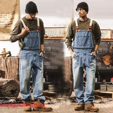 Moda Para Hombres Retro Monos Jeans Mono Babero Pantalones Sueltos Carga Pantalones Informales