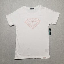Camiseta Diamond Supply Gráfica Para Hombre Xtra Pequeña Blanca Cuello Redondo Rojo Contorno Camiseta